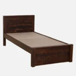Lorixa Solid Wood Single Bed in Rich Walnut Tone - Image 4