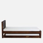 Qalvora Wooden Single Bed with Strong Base in Natural Finish - Image 4