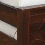 Qalvora Wooden Single Bed with Strong Base in Natural Finish - Image 9
