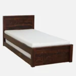 Qalvora Wooden Single Bed with Strong Base in Natural Finish - Image 15