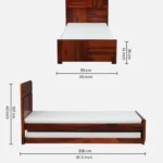 Grlina Wooden Single Bed in Warm Honey Oak Finish - Image 9