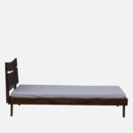Senviro Solid Wood Single Bed with Elegant Headboard Design - Image 2