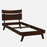 Senviro Solid Wood Single Bed with Elegant Headboard Design - Image 4