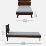 Senviro Solid Wood Single Bed with Elegant Headboard Design - Image 7