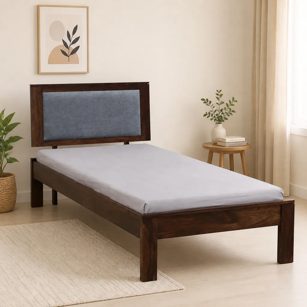 Eimvora-Solid-Wood-Single-Bed-in-Warm-Natural-Tone-classic-wood-1.webp Eimvora Solid Wood Single Bed in Warm Natural Tone - Image 1