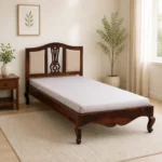 Trivona Solid Wood Single Bed with Natural Grain Texture