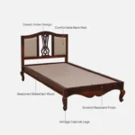 Trivona Solid Wood Single Bed with Natural Grain Texture - Image 5