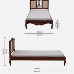 Trivona Solid Wood Single Bed with Natural Grain Texture - Image 8
