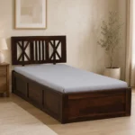 Iarthvia Solid Wood Single Bed in Raw Natural Finish