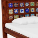 Wenvora Solid Sheesham Wood Single Bed in Premium Natural Finish - Image 4