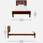 Wenvora Solid Sheesham Wood Single Bed in Premium Natural Finish - Image 5