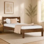 Soverb Single Size Bed In Brown Maple Colour