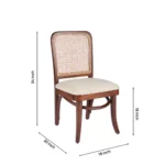 Kosmo Teak Wood Dining Chair In NaturalFinish (SET OF 2) - Image 3