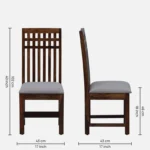 Sistel Sheesham Wood 4 Seater Dining Set In Scratch Resistant Provincial Teak Finish With Marble Top - Image 4