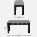 Sistel Sheesham Wood 4 Seater Dining Set In Scratch Resistant Provincial Teak Finish With Marble Top - Image 5