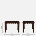 Sistel Sheesham Wood 4 Seater Dining Set In Scratch Resistant Provincial Teak Finish With Marble Top - Image 6