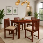 Forvyn Solid Wood 4 Seater Dining Set in Rich Organic Texture