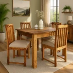 Cenvora Sheesham Wood Dining Set in Balanced Wood Texture