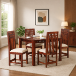 Gorvica Sheesham Wood Dining Set with Smooth Organic Finish
