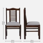 Nain Sheesham Wood Dining chair in Provincial Teak finish (SET OF 2) - Image 3