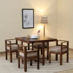 Yorvella Solid Wood Dining Table Set in Natural Harmony Finish