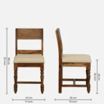 Uelvora Sheesham Wood Dining Set in Light Earth Finish - Image 3