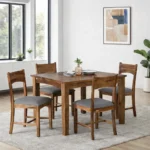 Sorevyn Sheesham Wood Dining Set in Natural Flow Texture