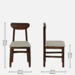 Anya Sheesham Wood Dining Chair In Scratch Resistant Provincial Teak Finish (SET OF 2) - Image 3