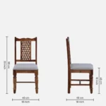 Trisa Sheesham Wood Dining Chairs in Scratch Resistant Honey Oak Finish (Set Of 2) - Image 3