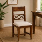 kroump Sheesham Wood Dining Chair In Provincial Teak Finish (Set Of 2)