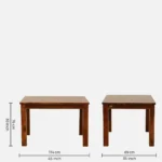 Farin Solid Mango Wood 4 Seater Dining Table in Distressed Natural Finish - Image 4
