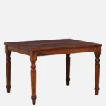 Uigaro Solid Acacia Wood Live Edge 4 Seater Dining Table in Walnut Finish - Image 7