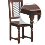 Rohemiana Rustik 4 Seater Solid Mango Wood Dining Table in Honey Finish - Image 3