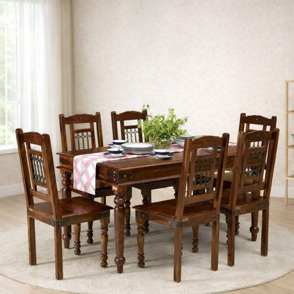 Spacewood-Aptima-4-Seater-Dining-Table-in-Classic-Walnut-White-Finish-classic-wood-2.webp Spacewood Aptima 4 Seater Dining Table in Classic Walnut & White Finish - Image 1