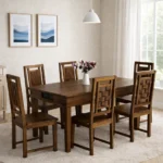 Jrenvia Solid Wood Dining Table in Forest Natural Finish