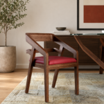 Nain Sheesham Wood Arm Chair In Honey Oak Finish (SET OF 2)