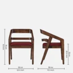 Nain Sheesham Wood Arm Chair In Honey Oak Finish (SET OF 2) - Image 3