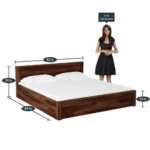 Takvera Sheesham Wood Storage Bed in Warm Natural Tone - Image 3