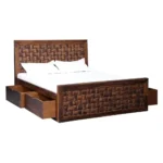 Wuvora Solid Wood Storage Bed in Soft Natural Finish - Image 5
