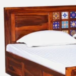 Eootara Sheesham Wood Storage Bed in Deep Natural Finish - Image 4