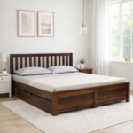 Dryntal Sheesham Wood Storage Bed in Forest Natural Tone