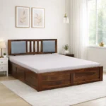 Nenvyra Sheesham Wood Storage Bed in Natural Earth Finish