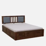 Nenvyra Sheesham Wood Storage Bed in Natural Earth Finish - Image 2