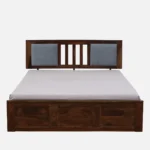 Nenvyra Sheesham Wood Storage Bed in Natural Earth Finish - Image 6