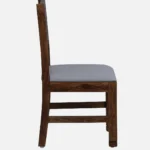 Nain Sheesham Wood Dining Chairs In Provincial Teak Finish with Grey Cushion (Set Of 2) - Image 5