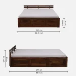 Qrexora Solid Wood Storage Bed in Forest Grain Texture - Image 5