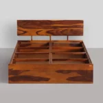 Mordic Style Solid Wood King Size Bed with Storage for Elegant Home Interiors - Image 4