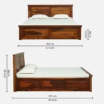 Wokyo Modern King Size Bed with Underbed Storage and Premium Wooden Finish - Image 6