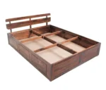 Naple Finish Queen Size Wooden Storage Bed with Modern Minimal Design - Image 2
