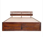 Naple Finish Queen Size Wooden Storage Bed with Modern Minimal Design - Image 5